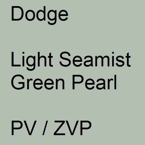 Dodge, Light Seamist Green Pearl, PV / ZVP.